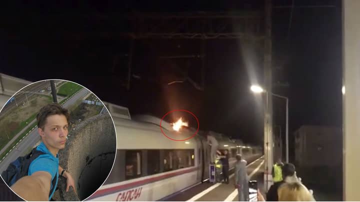 “火车冲浪者”在155mph火车的屋顶上活着燃烧，因为担心“失踪女同伴”