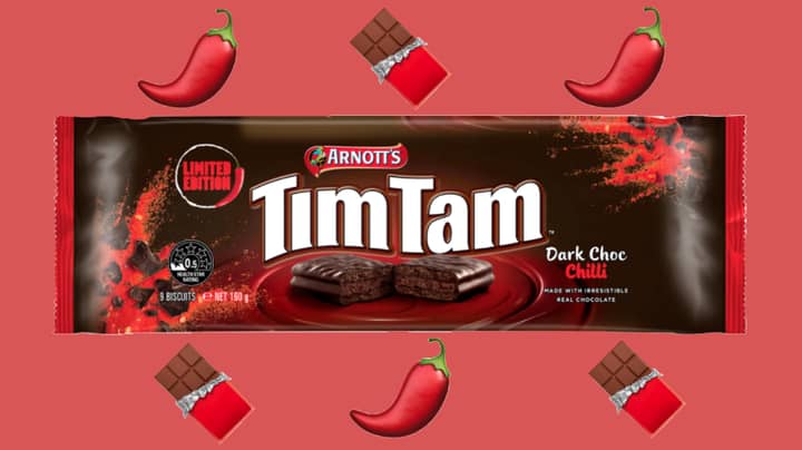 黑巧克力辣椒蒂姆·塔姆斯（Tim Tams）到达澳大利亚