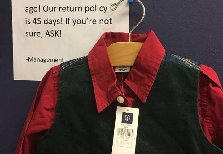 Gap Boss感到惊讶后，员工接受了2000年的衬衫返回