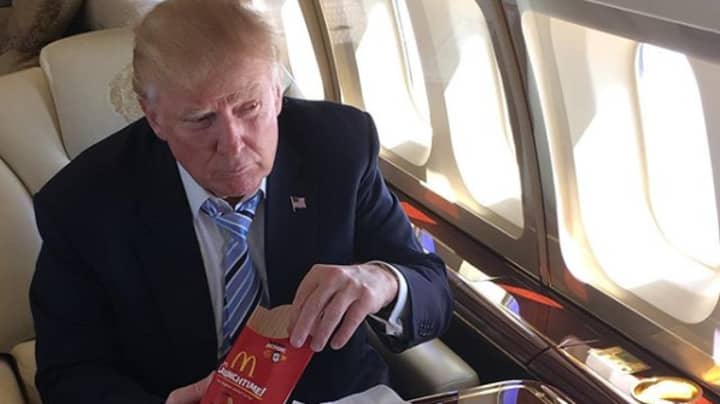 美国总统唐纳德·特朗普的标准麦当劳命令是巨大的