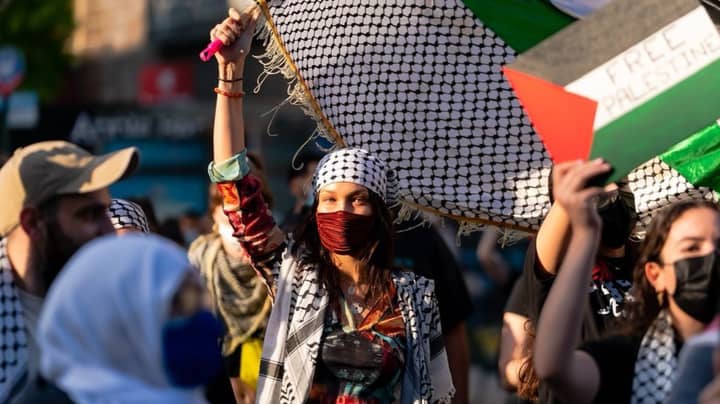 以色列大满贯贝拉·哈迪德（Bella Hadid）和其他名人参加亲巴勒斯坦集会