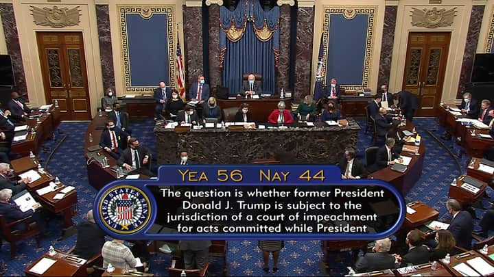 美国参议院宣布唐纳德特朗普的第二次弹劾是宪法的“imgWitdh=