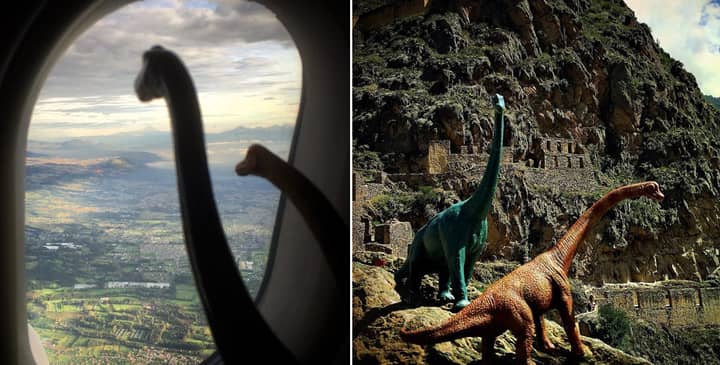 恐龙玩具的旅行照片要好得多