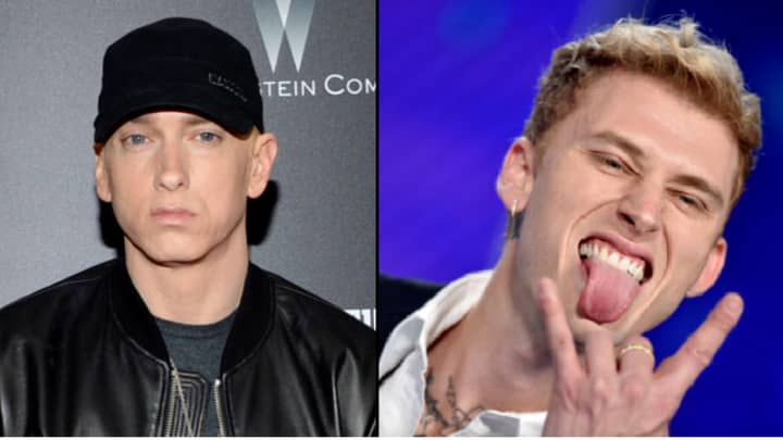 Eminem在Diss Tracks之后毁灭了史诗般的咆哮中的机枪凯利