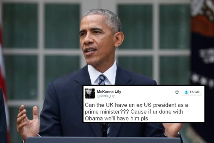 英国人民希望奥巴马搬到英国并成为总理